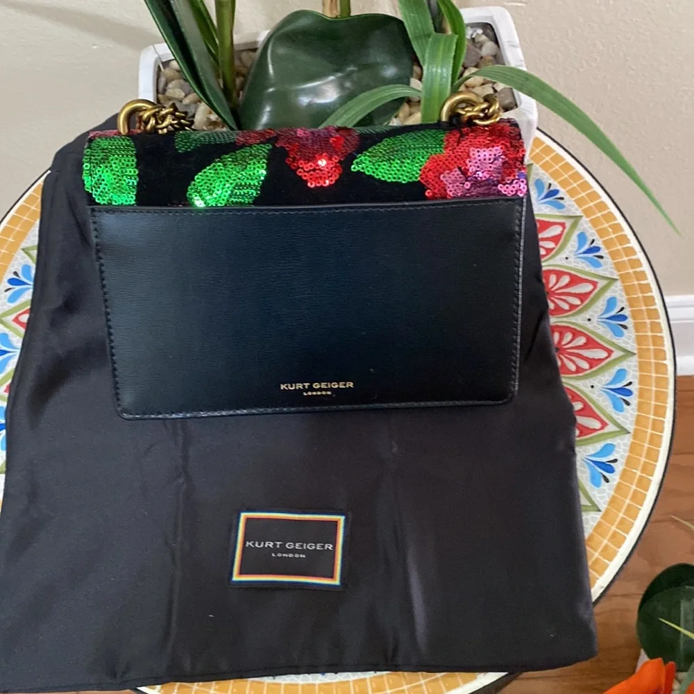 kurt Geiger London Shoreditch Floral Sequin Small Crossbody Bag - Picture 3 of 17